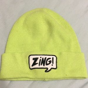 Mossimo neon green beanie with graphic print